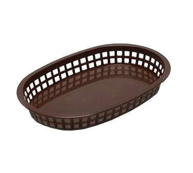 TableCraft Products 1076BR - Brown Oval Basket, 10½" x 7¼", PP, Heat‑Resistant, Dishwasher Safe