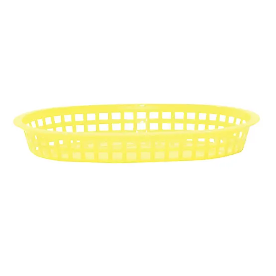 TableCraft Products 1076Y - Platter Basket 10.5"x7.25"x1.5" Yellow 150°F Dishwasher Safe