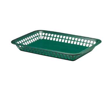 TableCraft 1079FG Basket – 11-3/4" x 8-1/2" x 1-1/2", Green, Polypropylene, 150°F, Dishwasher Safe