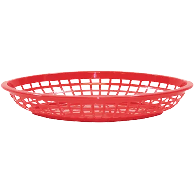 TableCraft 1084R Fast Food Basket – Jumbo Oval, Red, Polypropylene, Dishwasher Safe