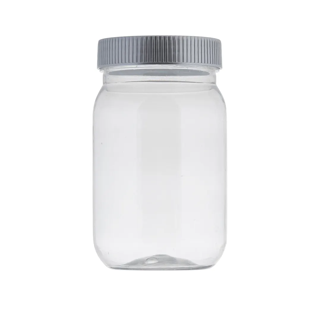 TableCraft Products 10859 - 16 oz Clear Plastic Mason Jar with Lid, Reusable Barware, 1 Pint