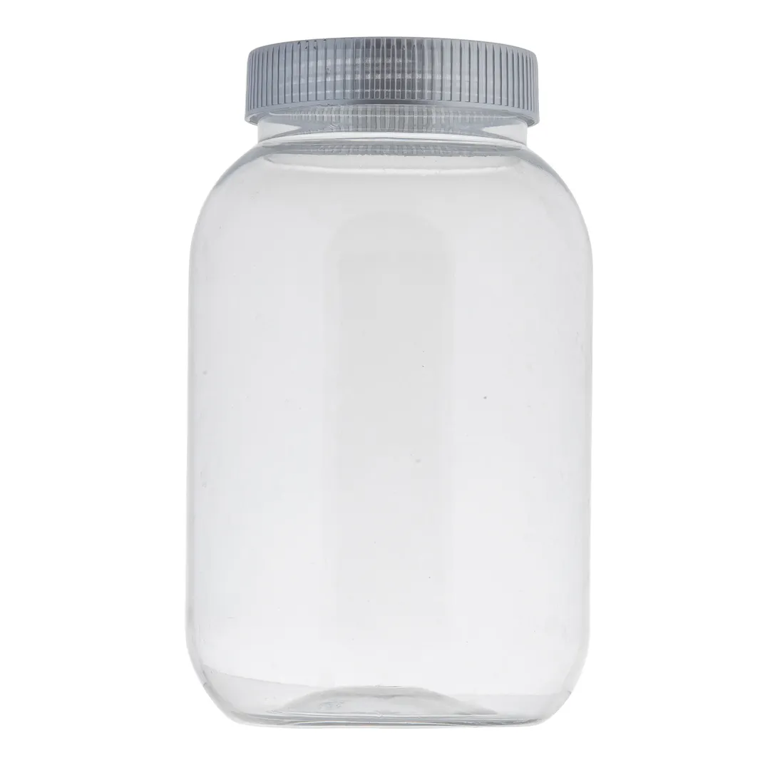 TableCraft Products 10860 - 32 oz Clear Plastic Mason Jar with Lid, Reusable Barware