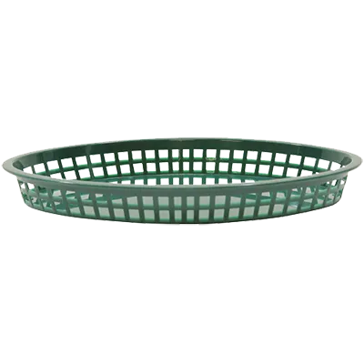 TableCraft 1086FG Basket – 12-3/4" x 9-1/2" x 1-1/2", Green Polypropylene, 150°F, Dishwasher Safe