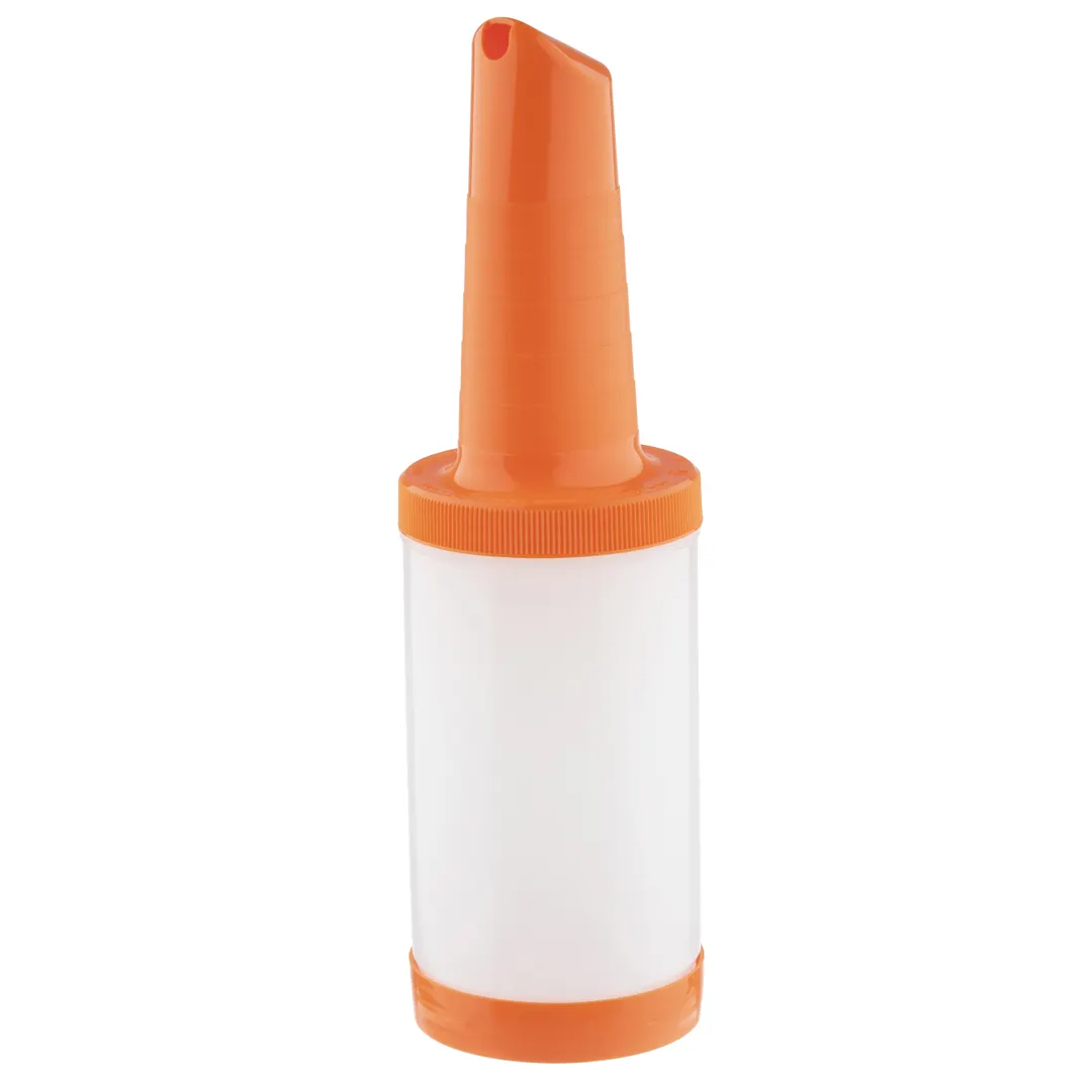 TableCraft Products 10909 Pourmaster Complete Unit, 1-Qt Orange Polyethylene Bartender Pourer