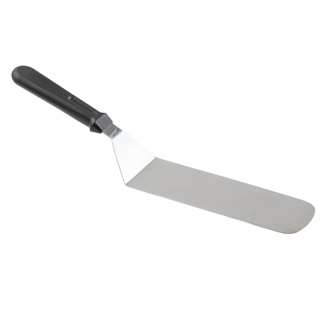 TableCraft Products 10934 Stainless Steel Solid Turner, 15" x 3" x 2", Black Plastic Handle
