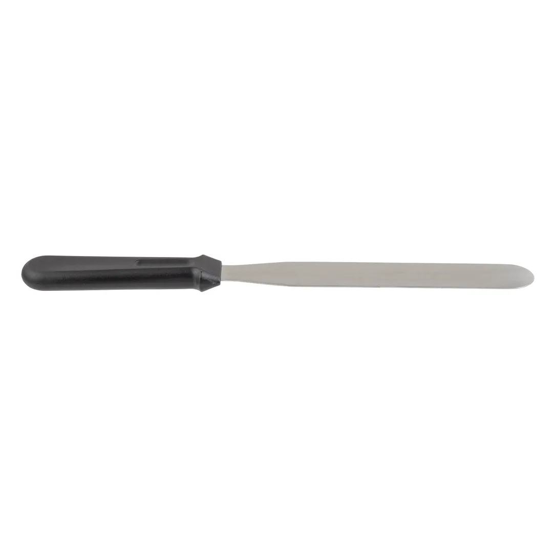 TableCraft 10938 - 8" Icing Spatula, Stainless Steel Blade, Black Plastic Handle, Dishwasher Safe