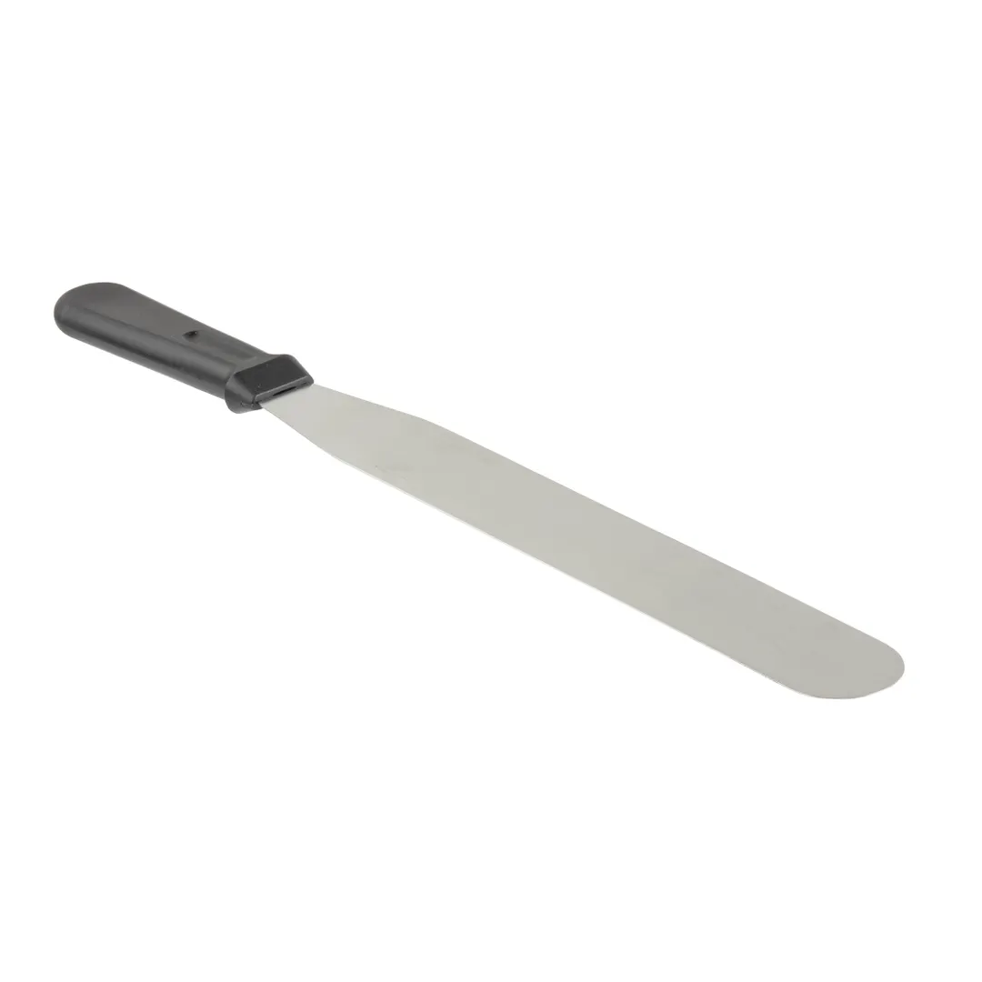 TableCraft 10940 - 12" Icing Spatula, Stainless Steel Blade, Black Plastic Handle, Dishwasher Safe