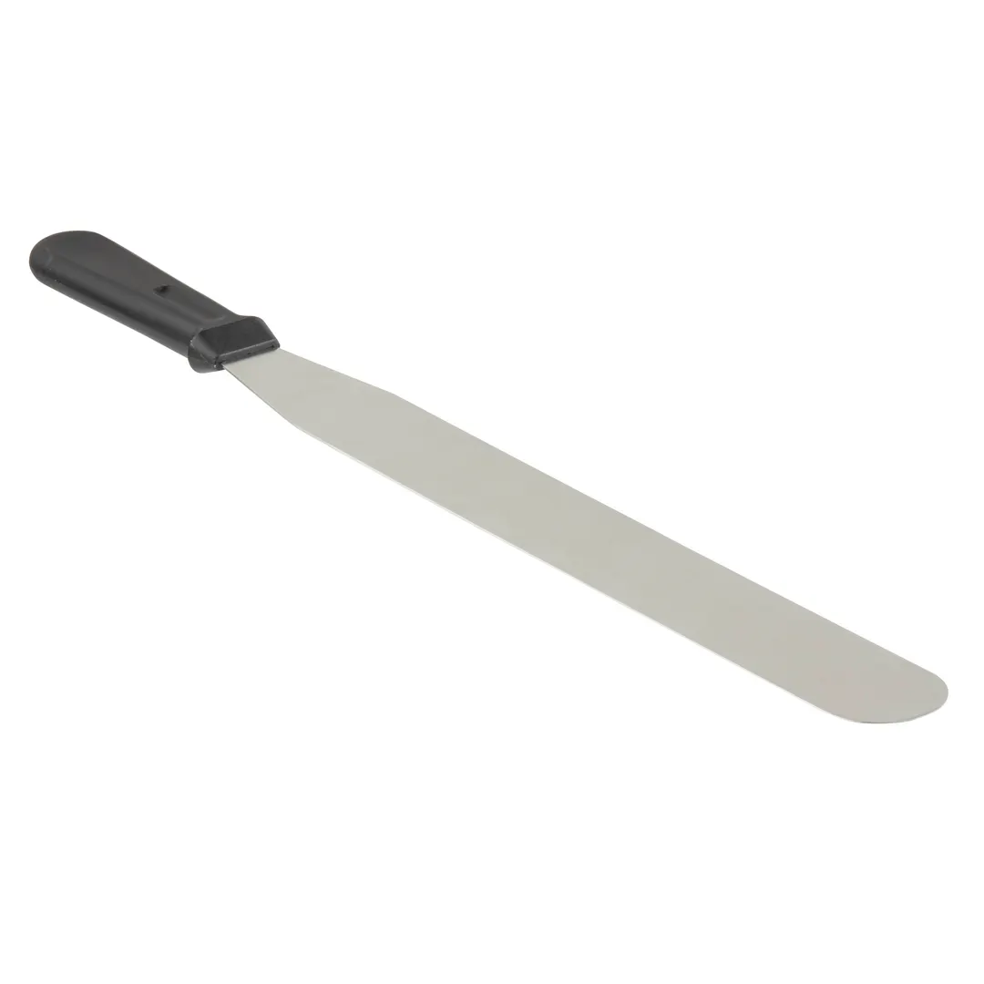 TableCraft Products 10941 - 14" Icing Spatula, Steel Blade, Black Plastic Handle, Dishwasher Safe