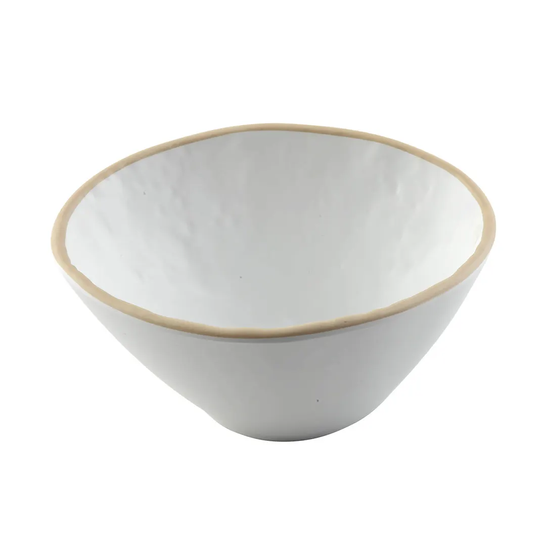 TableCraft Products 10965 – 13‑oz. Free‑form Melamine Bowl, 6‑3/8” x 5” x 3‑1/4”, White, Dishwasher Safe