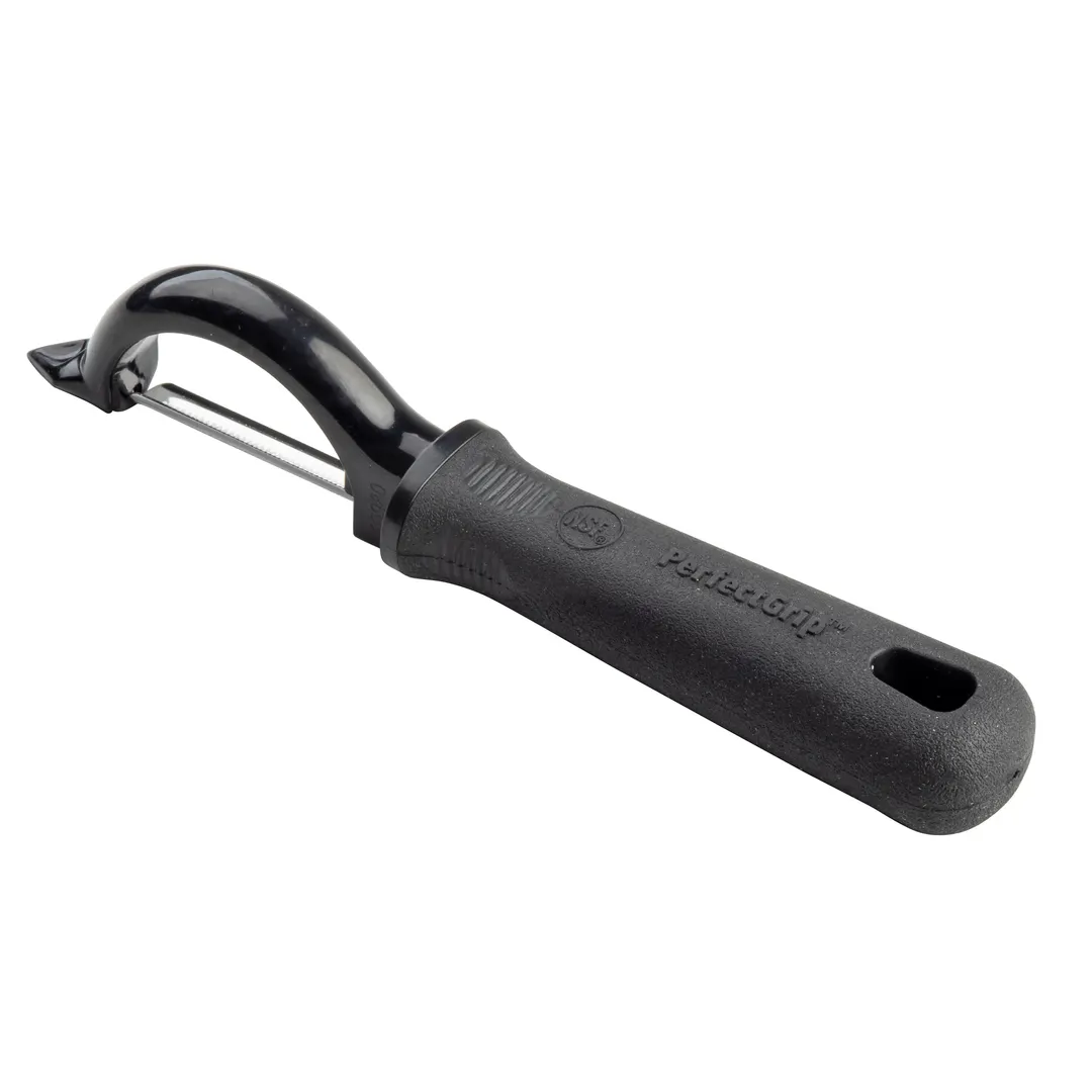 TableCraft Products 10980 Perfect Grip Straight Peeler, 7" Length, Stainless Steel, Serrated Edge