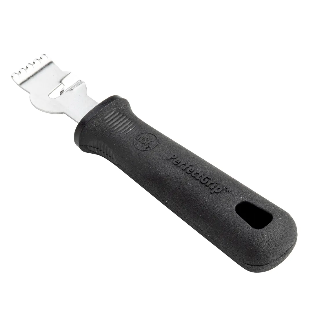 TableCraft 10990 Lemon Lime Zester, 5" Stainless Steel, PerfectGrip Plastic Handle, 1.125" x .875" x 5.75"