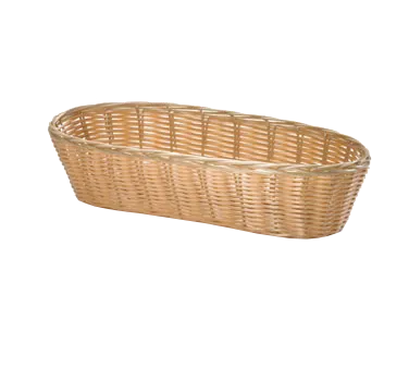 TableCraft Products 1113W - Oblong Hand‑Woven Serving Basket, 13" x 5" x 3", Natural Polypropylene