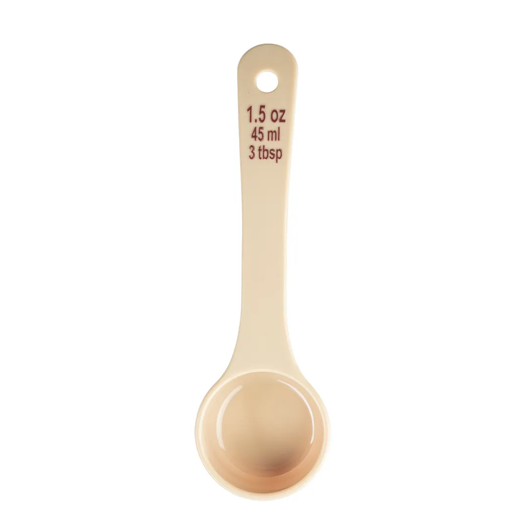 TableCraft 11166 Portion Control Spoon – 1‑1/2 oz, 7.625”×2.25”×1”, Polycarbonate, Beige/Ivory Handle