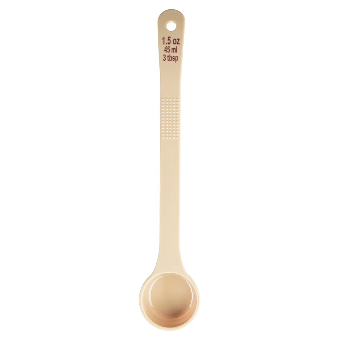 TableCraft 11168 Portion Control Spoon – 1.5 oz Solid Plastic, 11.875" x 2.25" x 1", Beige Handle