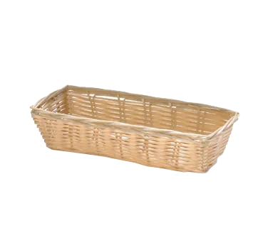 TableCraft Products 1116W - Rectangular Serving Basket, 9" x 3‑1/2" x 2", Natural Polypropylene