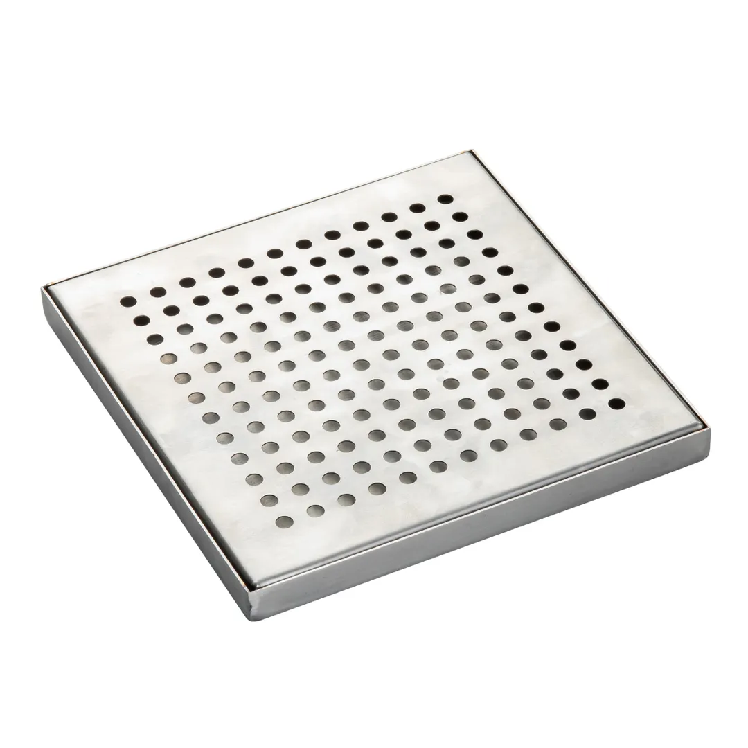 TableCraft Products 11171 - 9-1/2 oz. Square Stainless Steel Drip Tray, 6" x 6" x 5/8", Silver
