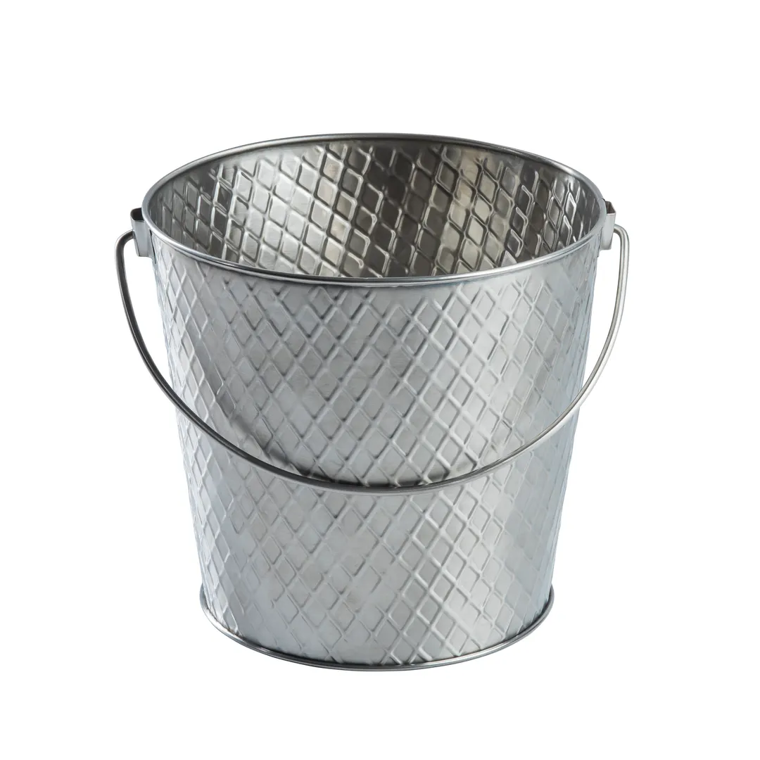 TableCraft Products 11186 Lattice Pail, 1-1/4 Gallon Stainless Steel, 9-1/4" Dia x 7" with Handle