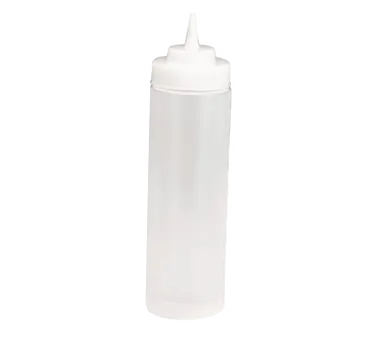 TableCraft Products 11253C-1 WideMouth Squeeze Bottle, 12 oz Clear Polyethylene, 53 mm Opening, NSF, USA