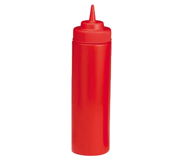 TableCraft Products 11253K 12 oz Red Squeeze Bottle, 53mm Opening, Dishwasher Safe, NSF, Made in USA