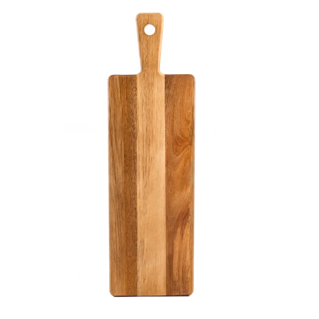 TableCraft Products 11292 Acacia Wooden Serving Board, 20" x 6" x 5/8", Rectangular, With Handle
