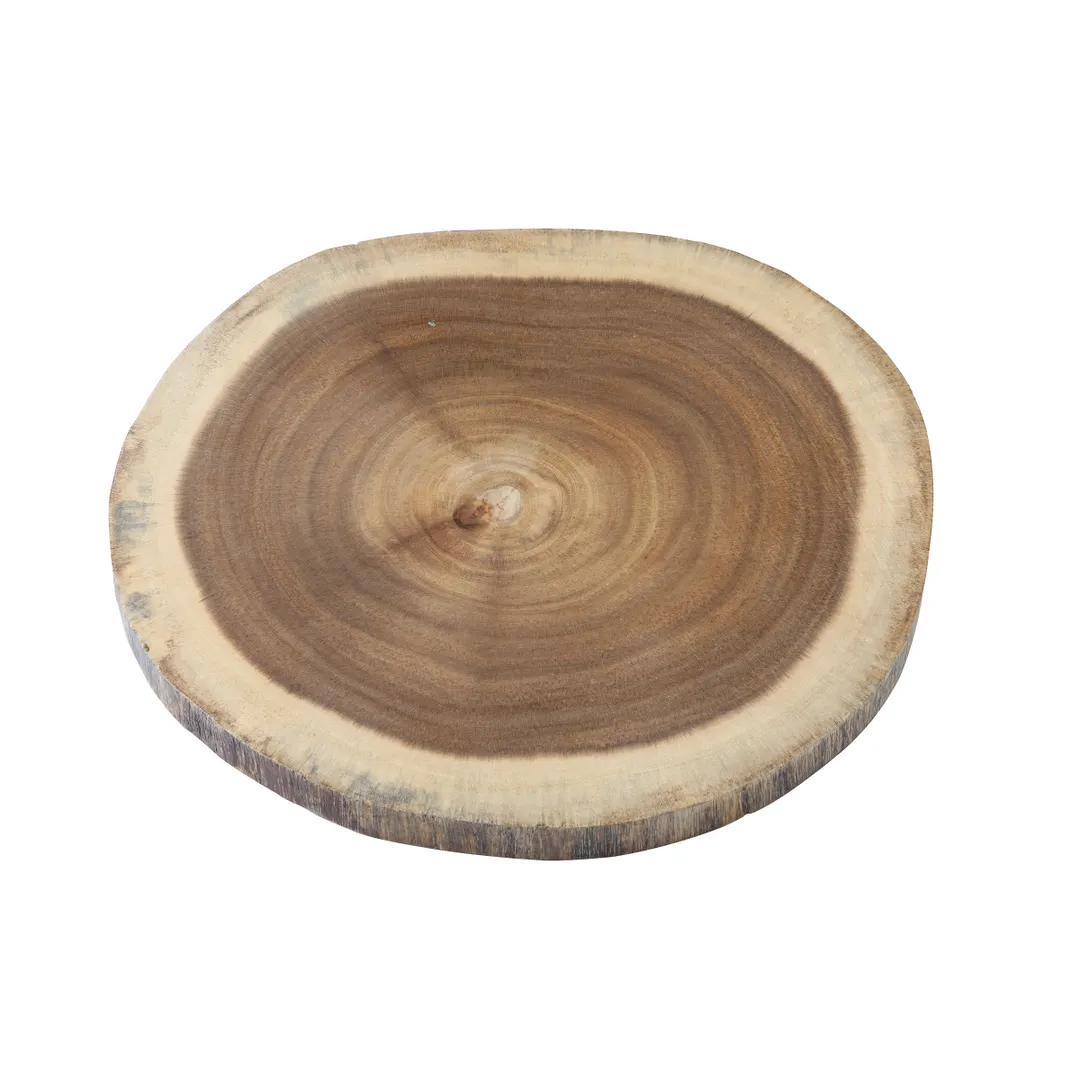 TableCraft Products 11299 Acacia Round Serving Board, 12" Diameter, 3/4" Thick, Wooden Tray