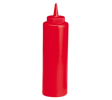 TableCraft 112K Red Squeeze Bottle – 12 oz, 38mm Cone Tip, Dishwasher Safe, Polyethylene PerfectFlex