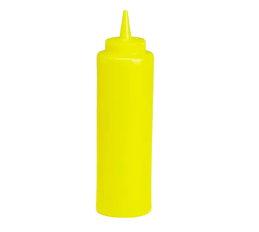 TableCraft Products 112M - 12 oz Yellow Squeeze Bottle, Cone Tip, Soft Polyethylene, Dishwasher Safe