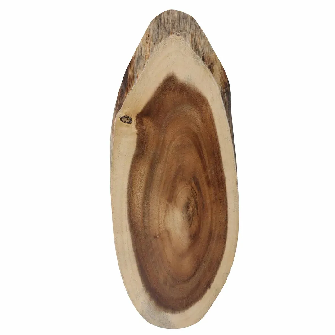 TableCraft Products 11301 - Acacia Oval Serving Board, 20" x 8" x 3/4", Round Wood Tray