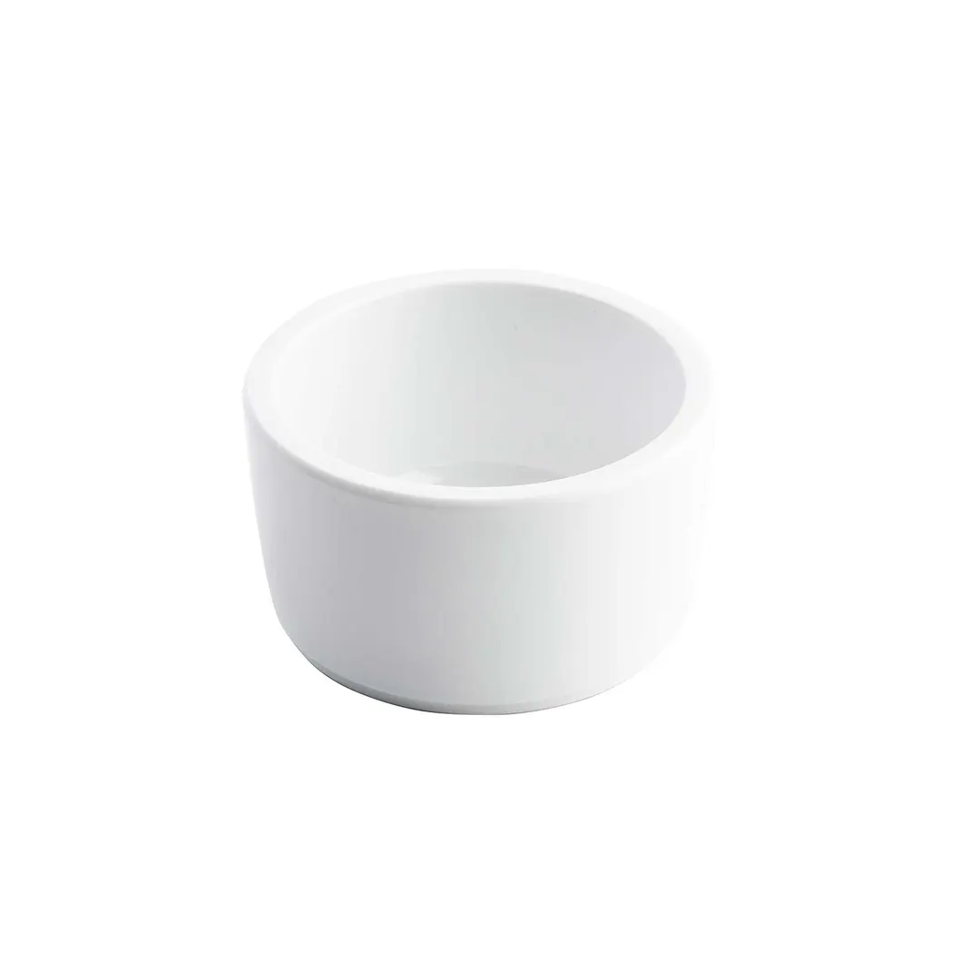 TableCraft 11407 - 2 oz White Melamine Ramekin, 2.625" Dia × 1.5" Height, Round Straight Sided