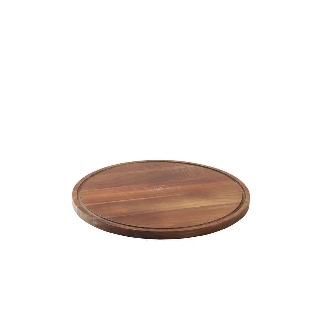 TableCraft Products 11440 Acacia Cake Plate Display Stand, 12.5" Dia., 1/16" H, Wood