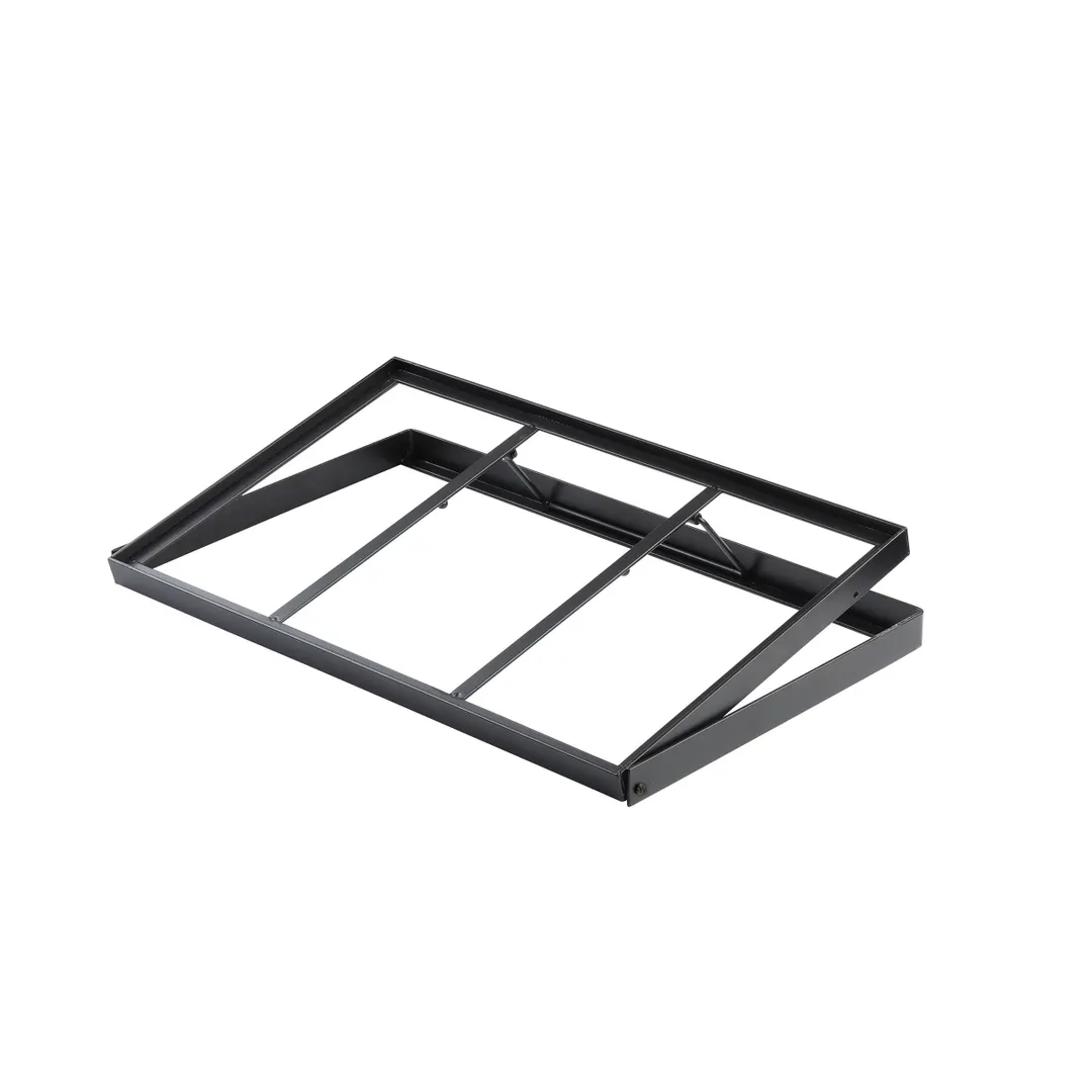 TableCraft 11448 - Black Steel Crate Stand, 22" x 13-1/2" x 4-1/5", Half & Full Gastronorm Crates