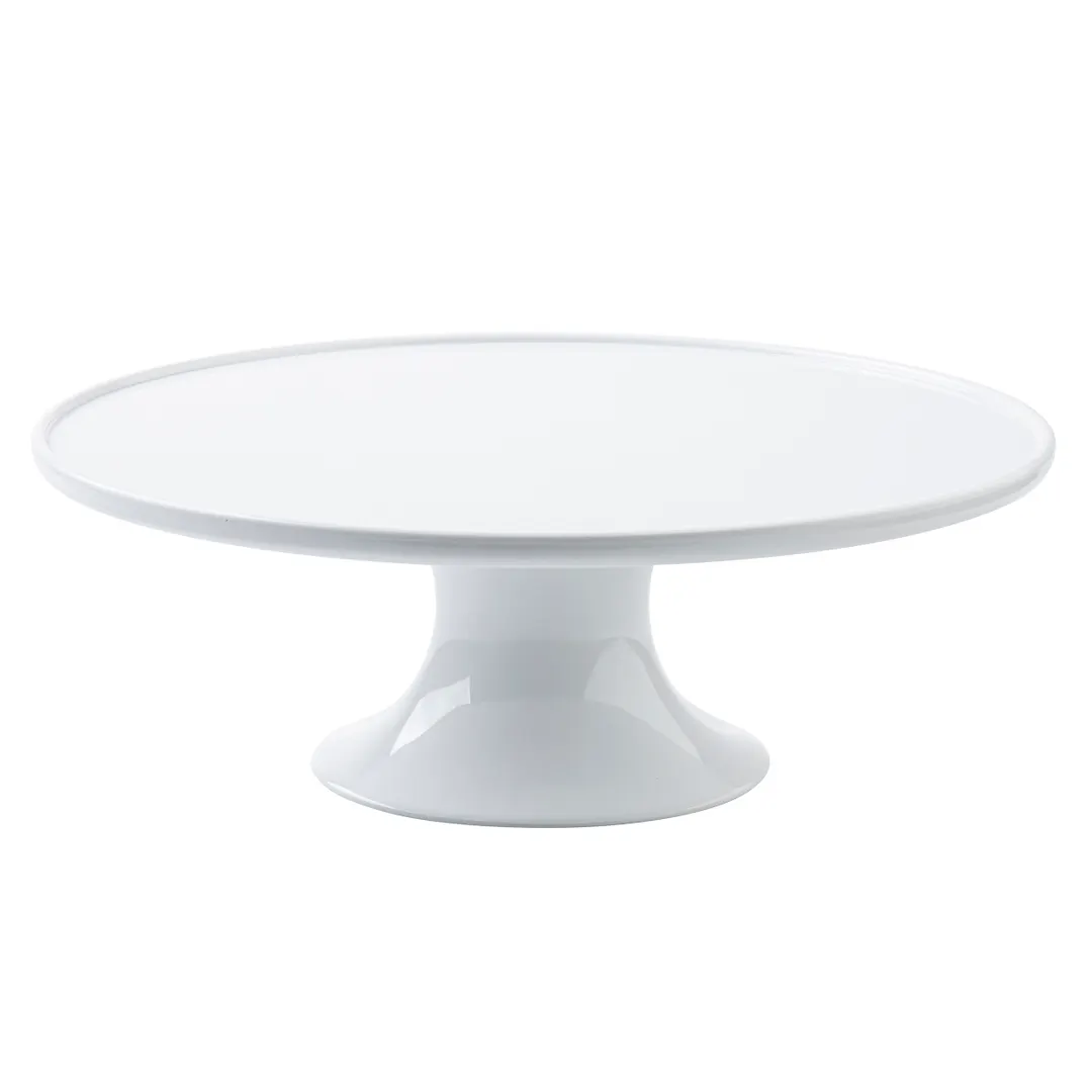 TableCraft 11489 Crofthouse Cake Stand – 11-1/2" Dia., 4" H, White Melamine, Round