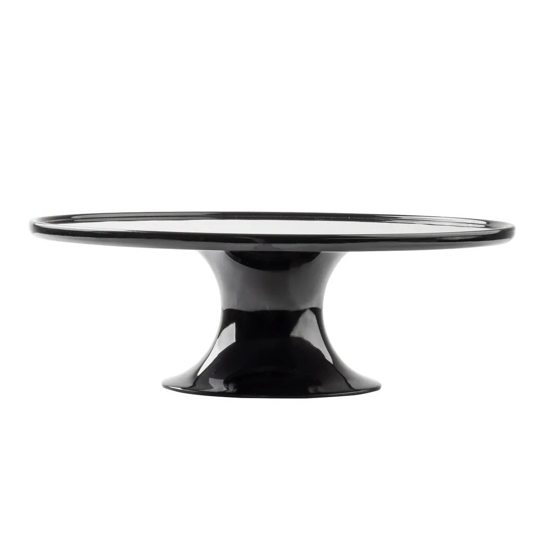 TableCraft 11490 - Crofthouse Cake Stand, 11-1/2" Dia. x 4" H, Black Melamine, Round Riser