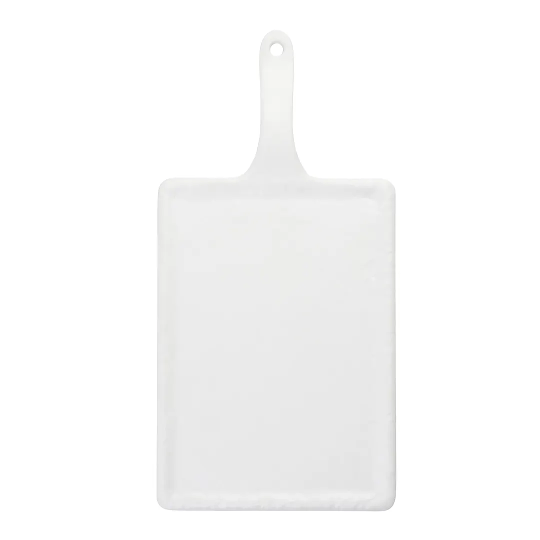 TableCraft 11496 - Frostone White Melamine Serving Tray, 14-1/4" x 7", 4-2" Handle, Dishwasher Safe