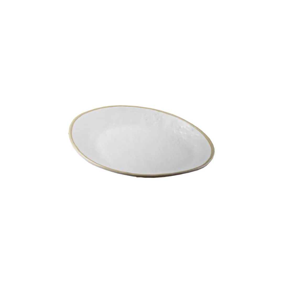 TableCraft Products 11516 - Europa Collection Oval Serving Tray, 9" x 7.75" x 1", Melamine, White