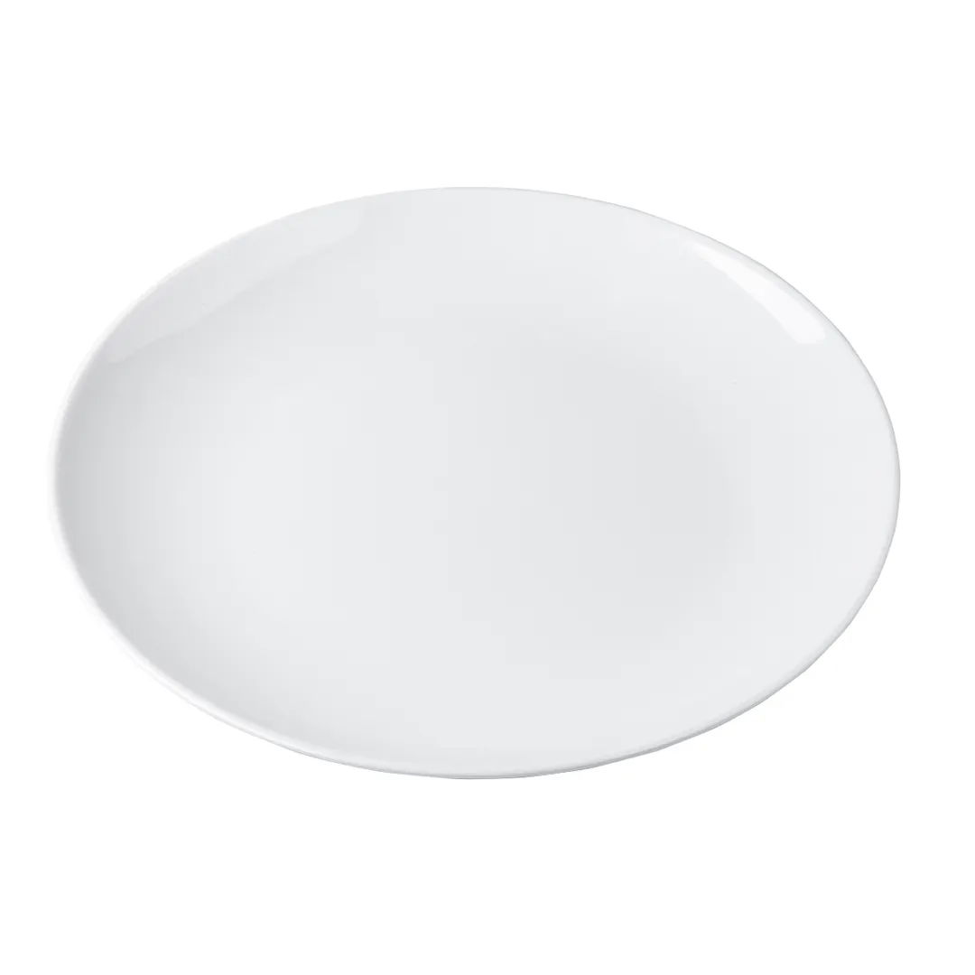 TableCraft 11528 - Sierra Oval White Melamine Serving Platter 18" x 13-3/4" Dishwasher Safe, NSF