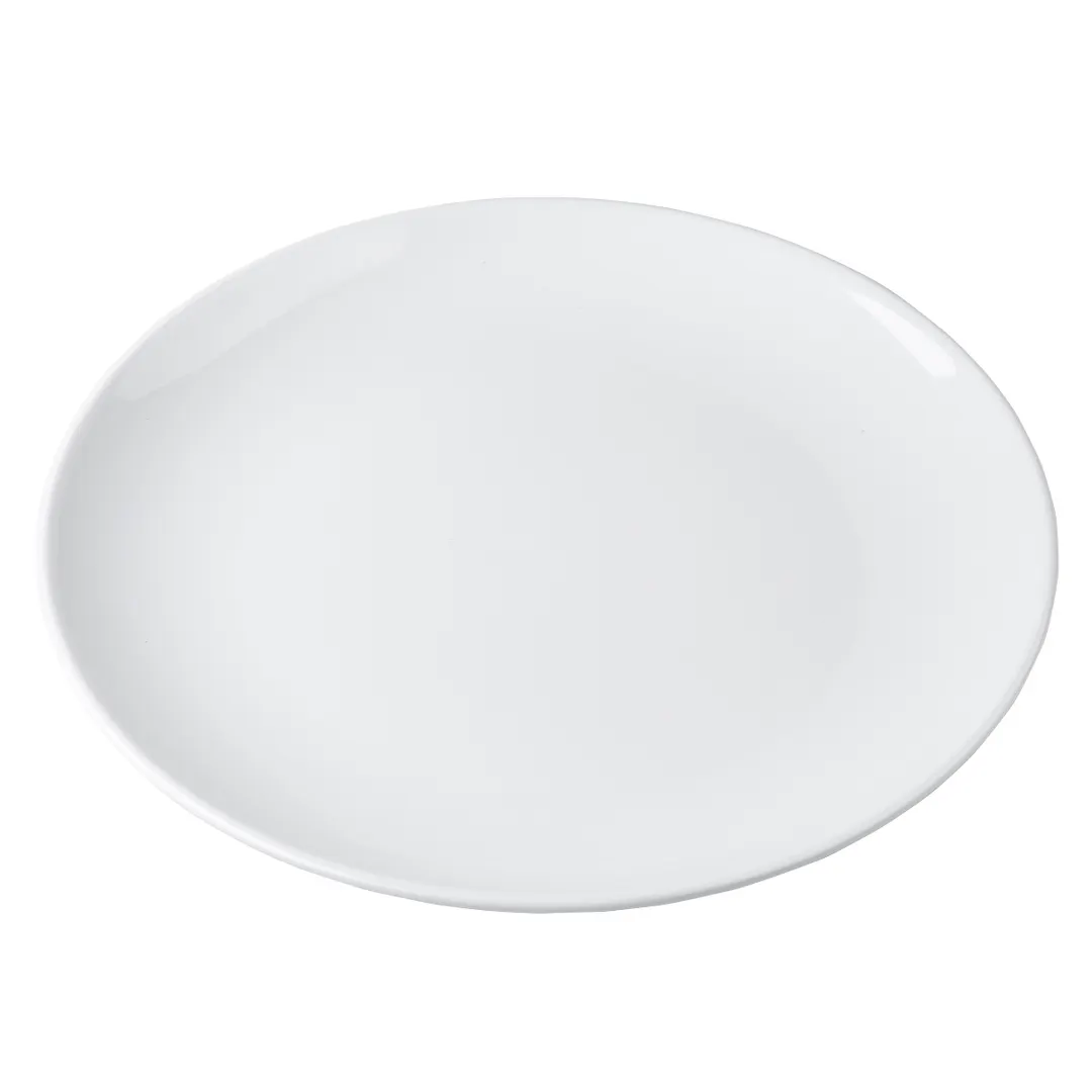 TableCraft Products 11529 Oval Platter, 20" x 15-1/4", White Melamine, Dishwasher Safe, NSF
