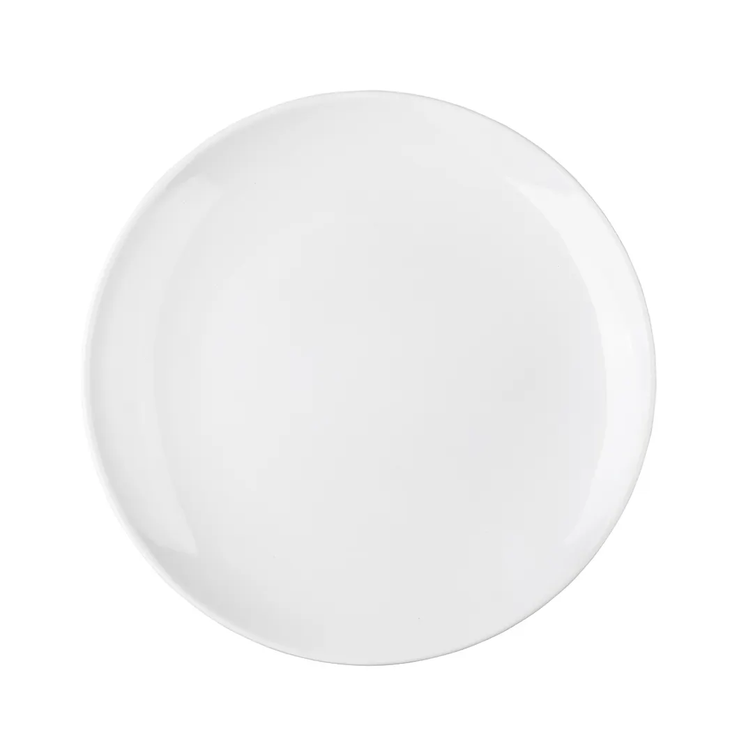TableCraft Products 11530 - Sierra 12" Round White Melamine Serving Platter, Dishwasher Safe, NSF