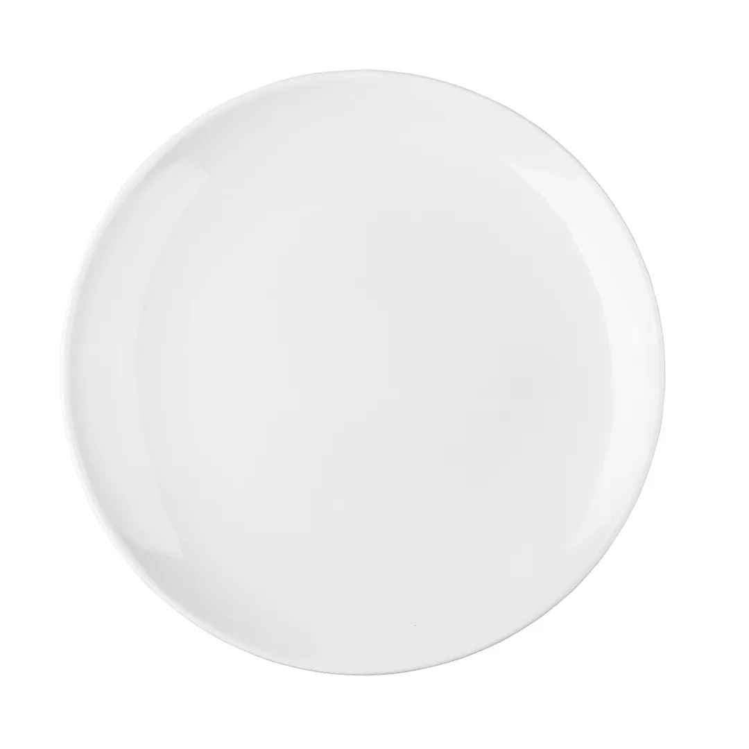 TableCraft Products 11531 - White 13" Round Melamine Serving Platter, Dishwasher Safe, NSF