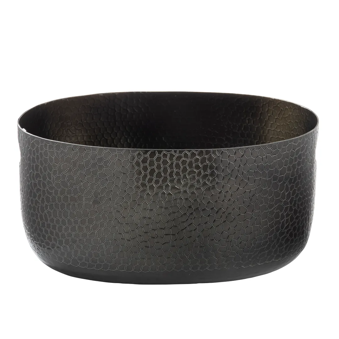 TableCraft 11570 Crackle Beverage Tub, 2.5‑Gallon, 15.25" x 10.75" x 7.5", Aluminum, Black Powder‑Coated