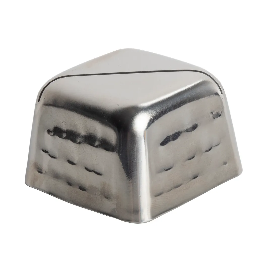 TableCraft 11575 Menu Card Holder – 2" x 2" x 1.375", 3" Height, Stainless Steel, Hammered