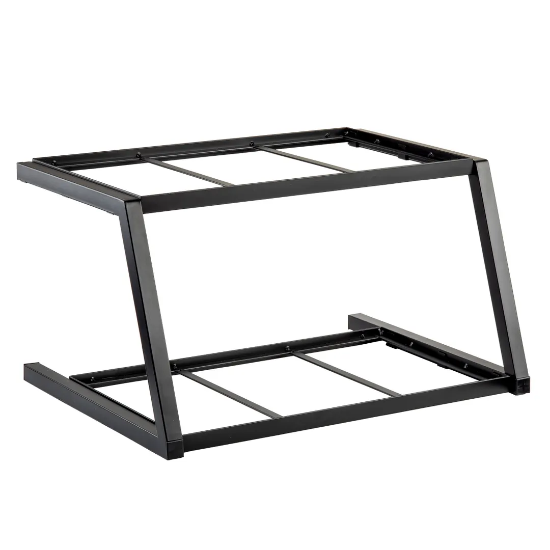 TableCraft 11623 - Two-Tiered Display Stand, 23.5" x 17.75" x 13", Black Metal, Fits Gastronorm