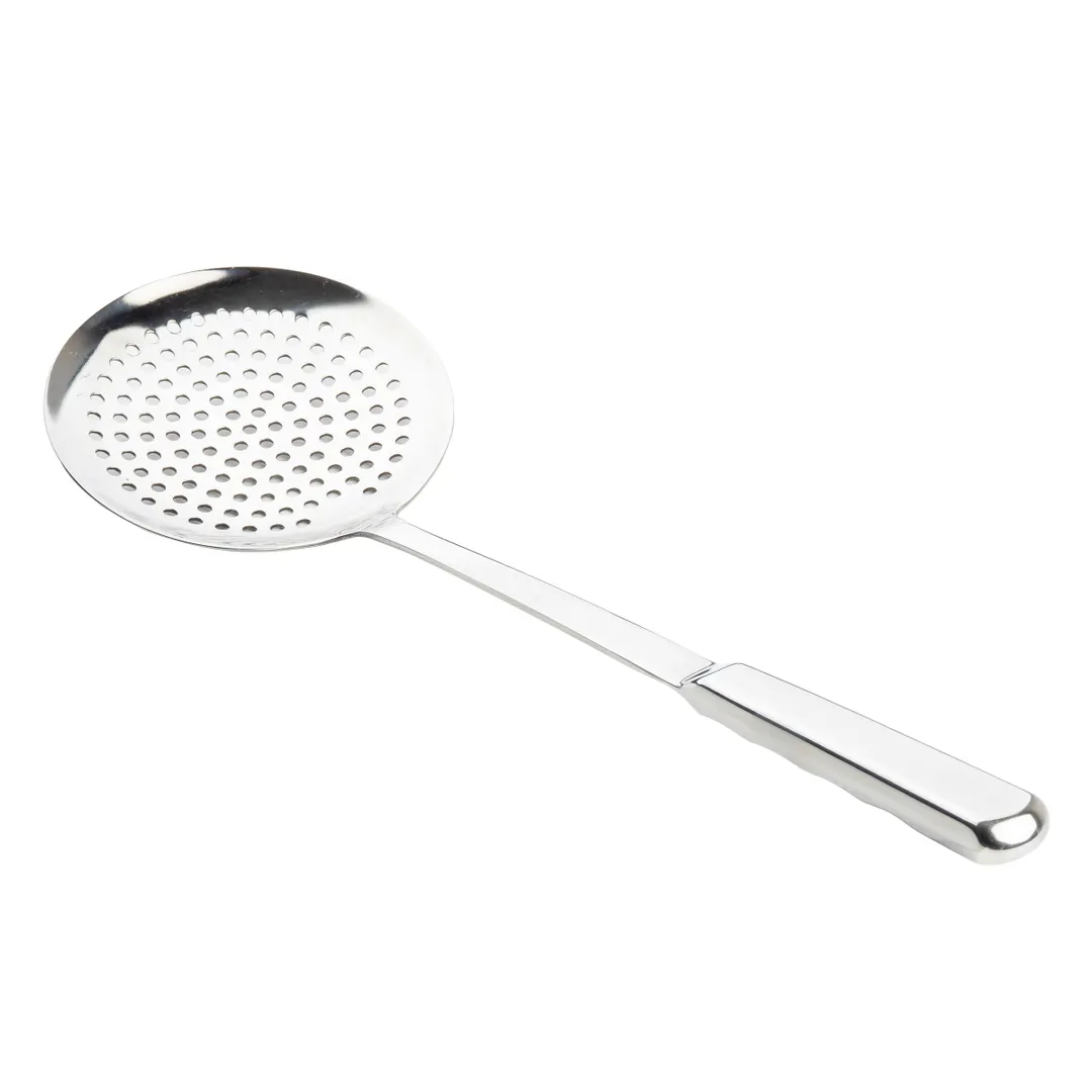 TableCraft 11637 Skimmer – 14.5" x 4.25" x 1.75", 4" Bowl, Stainless Steel, Perforated Round Handle