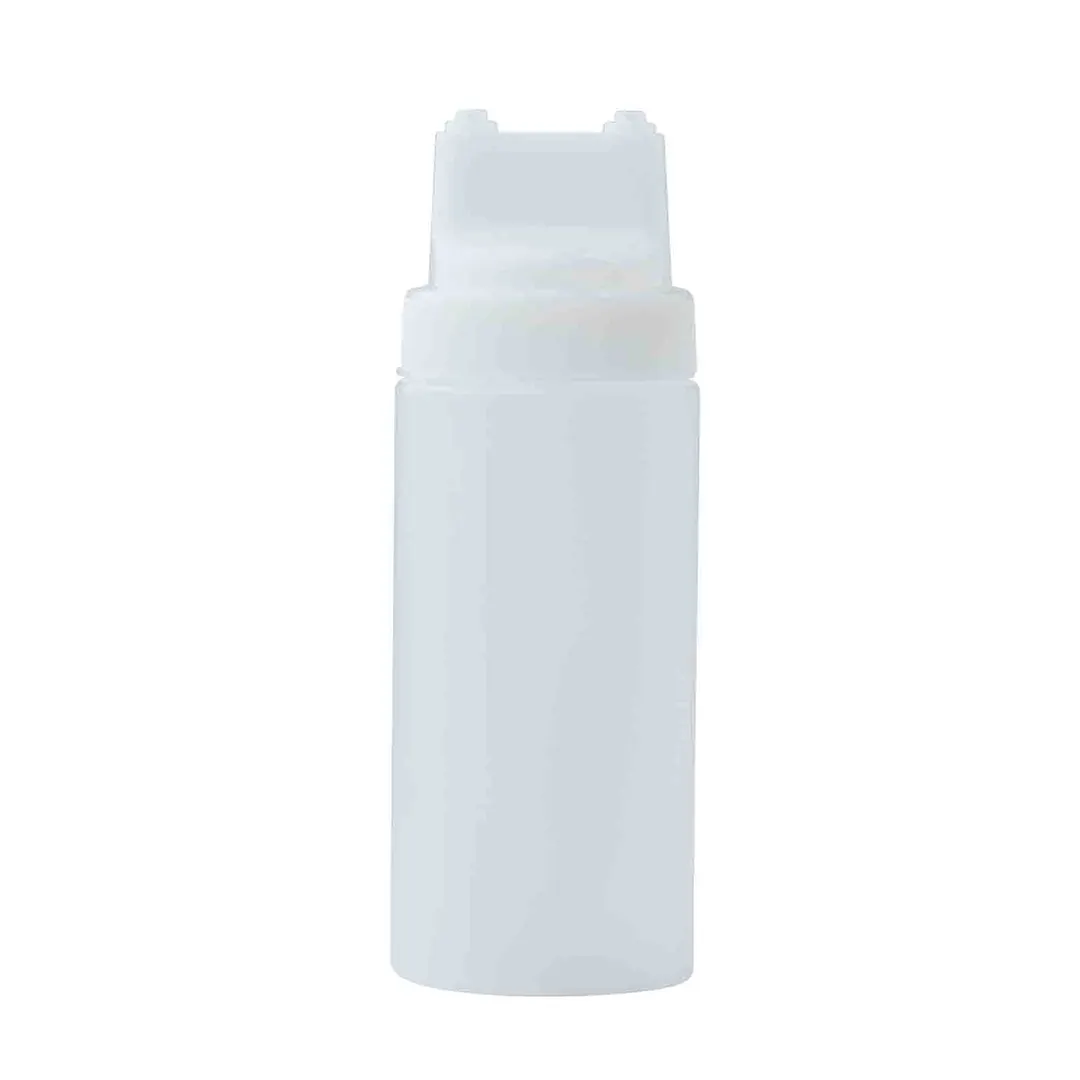 TableCraft 11663C2 Widemouth Squeeze Bottle, 16oz Clear LDPE, 63mm Opening, Double Tip, Clear Cap