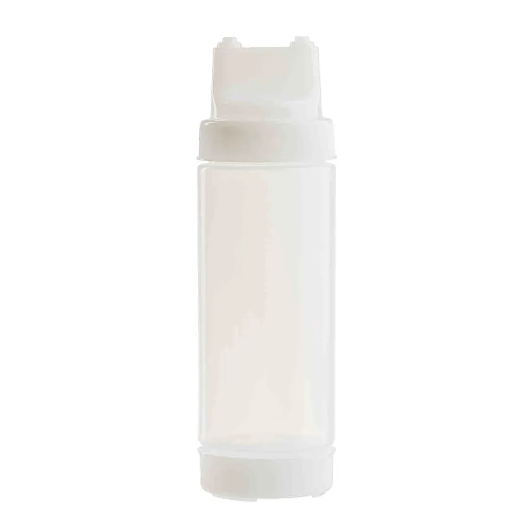 TableCraft Products 11663C2F Squeeze Bottle, 16 oz Clear LDPE, 63" Opening, Double Tip, Wide Mouth