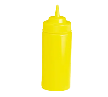 TableCraft Products 11663M - WideMouth 16 oz Yellow Squeeze Bottle, Polyethylene, 63mm Opening