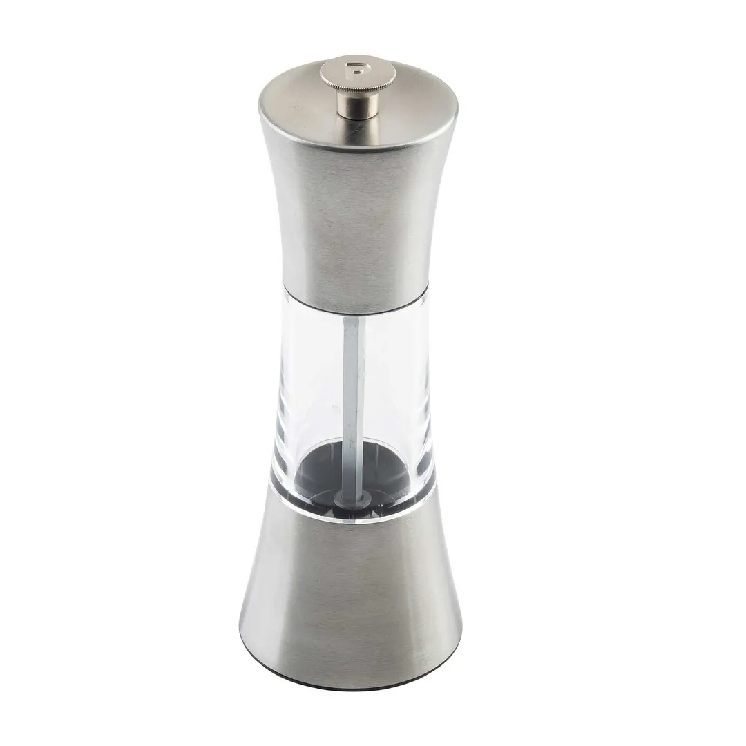 TableCraft Products 11689 Salt & Pepper Mill Set, 4 oz, 2-1/2" Dia, 7" H, 18 Gauge Stainless Steel