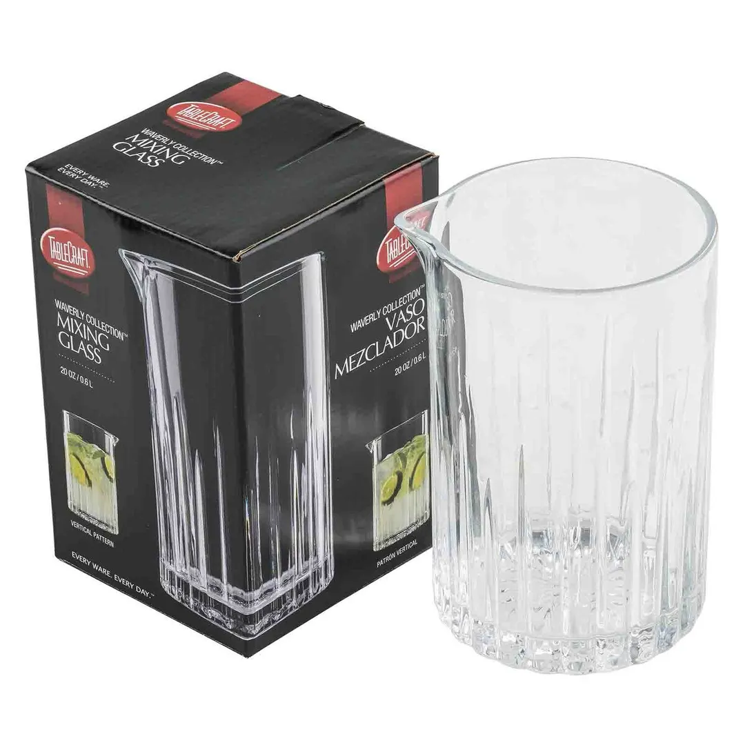 TableCraft Products 11698 - Mixing Glass, 20 oz, 4-1/8"W x 3-3/4"D x 5-3/4"H, Clear, Vertical