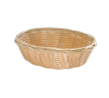 TableCraft Products 1171W - Oval Hand-Woven Serving Basket, 7" x 5" x 2", Natural Polypropylene Cord