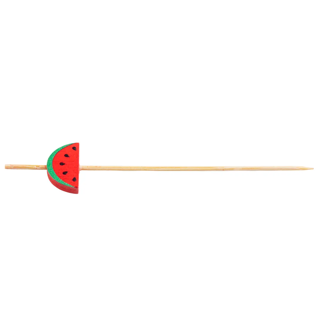 TableCraft Products 11759 - Watermelon Decorative Bamboo Food Picks, 4-1/2" x 1/4" x 5/8", 100/Pack